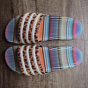 NWOT Adidas Brazilian Adillete Slides Leopard